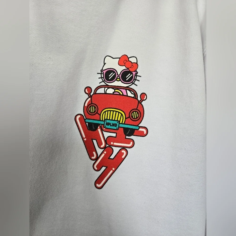 🚗 Hypland x Hello Kitty Hoodie | Car Break White | Size [L] - Picture 2 of 8